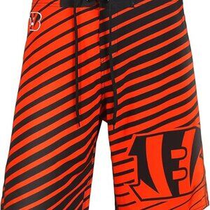 Cincinnati Bengals NFL Team Apparel Football Volley Swim Stripe Board Shorts 38